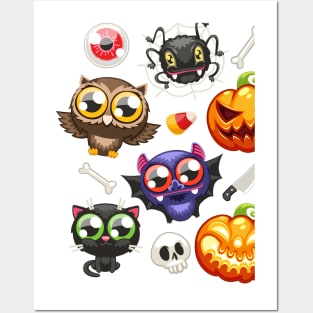 Halloween Cartoon Characters Mix Posters and Art